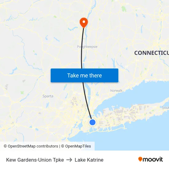 Kew Gardens-Union Tpke to Lake Katrine map