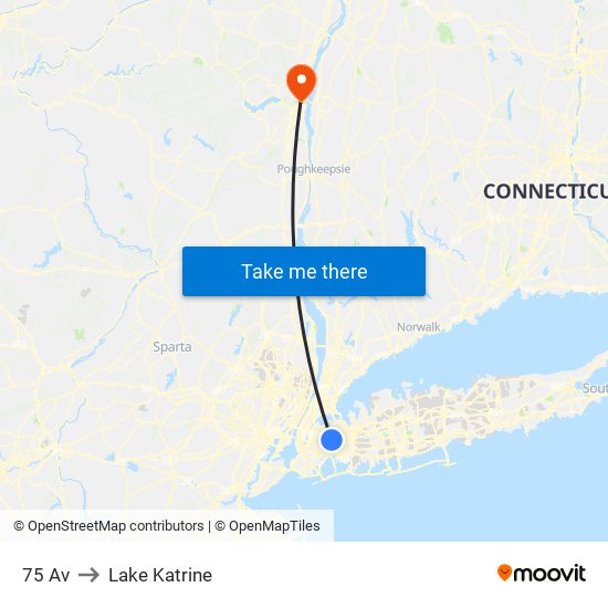 75 Av to Lake Katrine map