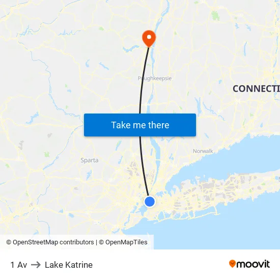 1 Av to Lake Katrine map