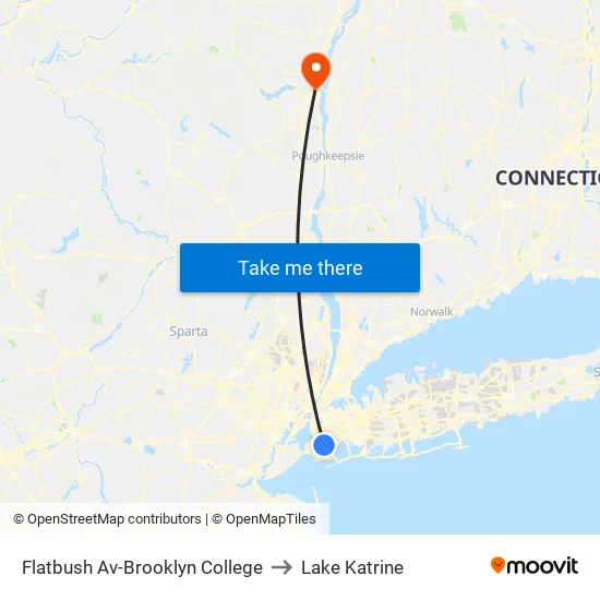 Flatbush Av-Brooklyn College to Lake Katrine map