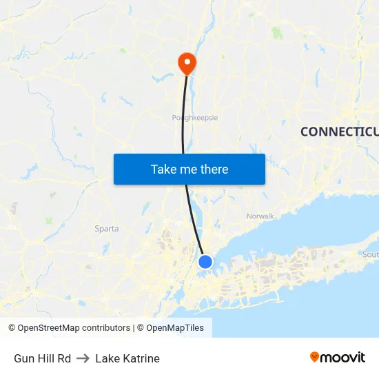 Gun Hill Rd to Lake Katrine map