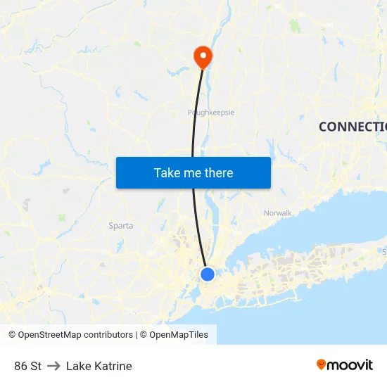 86 St to Lake Katrine map