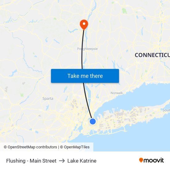 Flushing - Main Street to Lake Katrine map