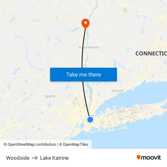 Woodside to Lake Katrine map