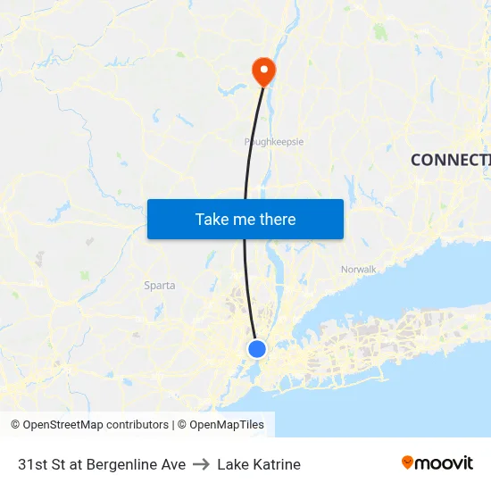 31st St at Bergenline Ave to Lake Katrine map