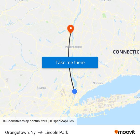 Orangetown, Ny to Lincoln Park map