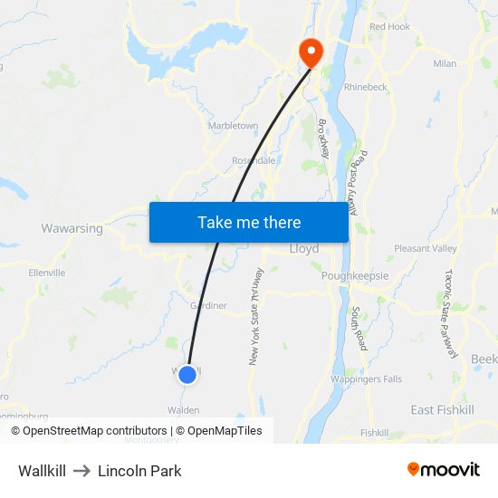 Wallkill to Lincoln Park map