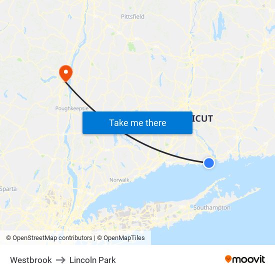 Westbrook to Lincoln Park map