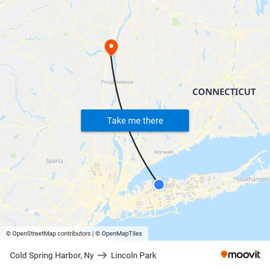 Cold Spring Harbor, Ny to Lincoln Park map