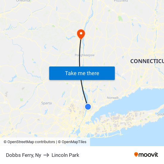 Dobbs Ferry, Ny to Lincoln Park map