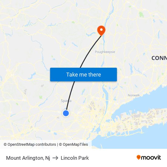 Mount Arlington, Nj to Lincoln Park map