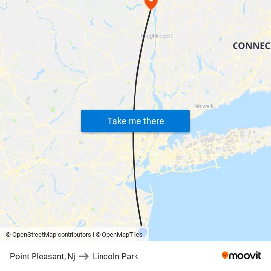 Point Pleasant, Nj to Lincoln Park map