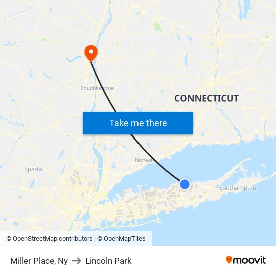 Miller Place, Ny to Lincoln Park map