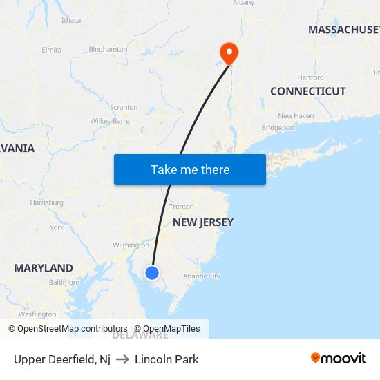 Upper Deerfield, Nj to Lincoln Park map