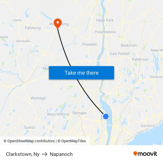 Clarkstown, Ny to Napanoch map