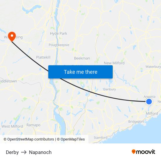 Derby to Napanoch map