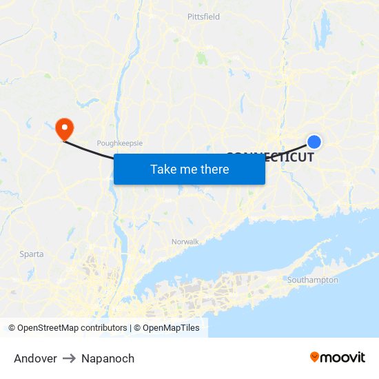 Andover to Napanoch map