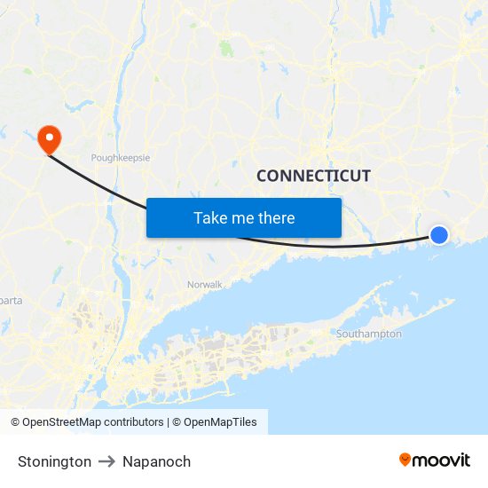 Stonington to Napanoch map