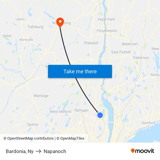 Bardonia, Ny to Napanoch map