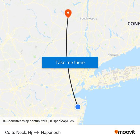 Colts Neck, Nj to Napanoch map