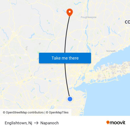 Englishtown, Nj to Napanoch map