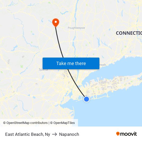 East Atlantic Beach, Ny to Napanoch map