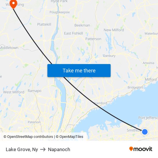 Lake Grove, Ny to Napanoch map