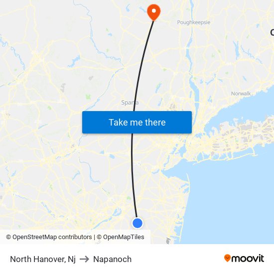 North Hanover, Nj to Napanoch map