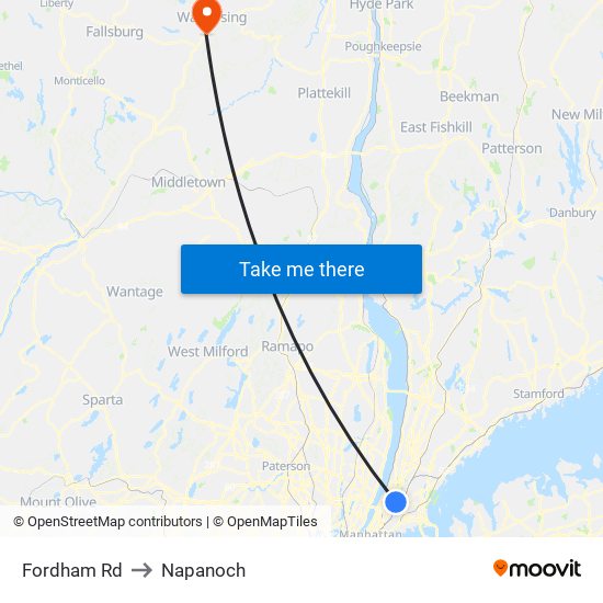 Fordham Rd to Napanoch map