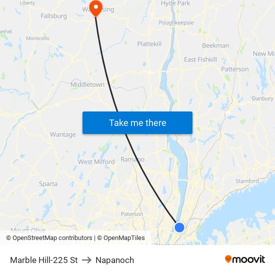 Marble Hill-225 St to Napanoch map