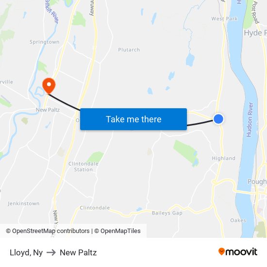 Lloyd, Ny to New Paltz map