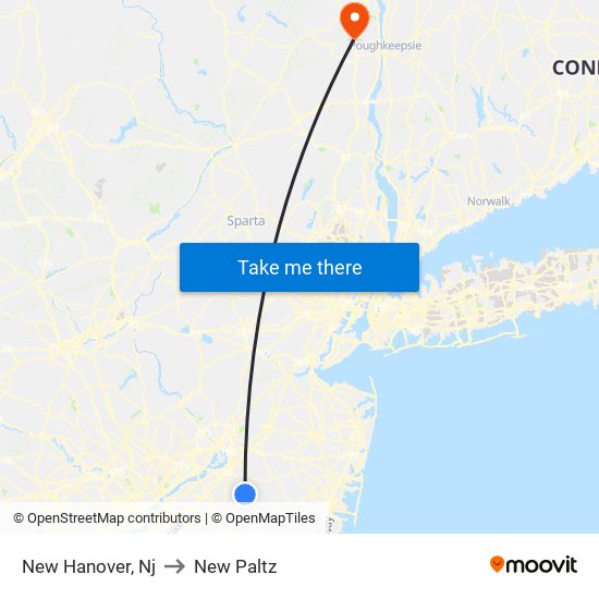 New Hanover, Nj to New Paltz map