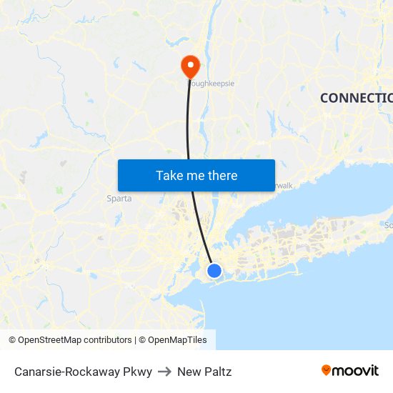 Canarsie-Rockaway Pkwy to New Paltz map