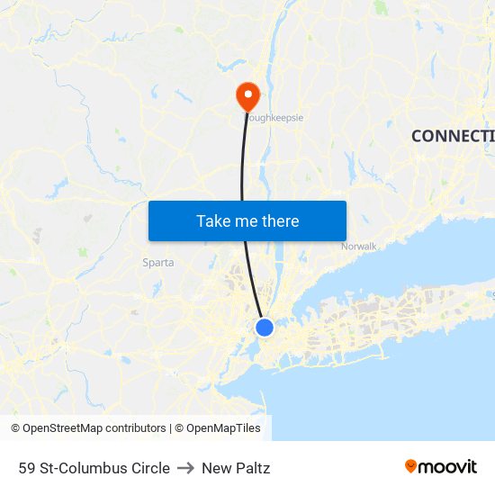 59 St-Columbus Circle to New Paltz map