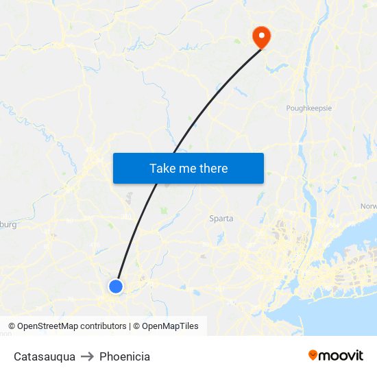 Catasauqua to Phoenicia map