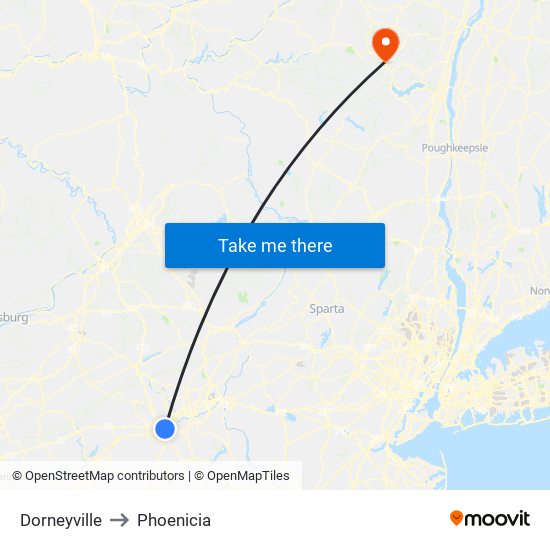 Dorneyville to Phoenicia map