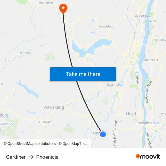 Gardiner to Phoenicia map