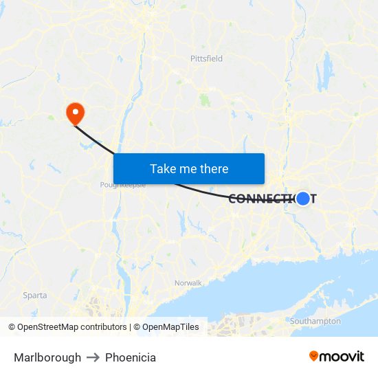 Marlborough to Phoenicia map