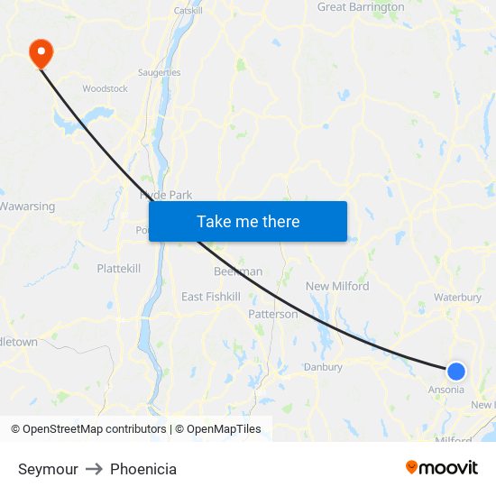 Seymour to Phoenicia map