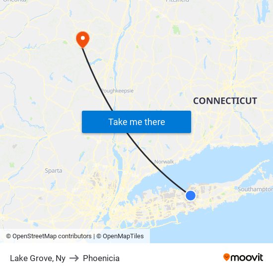 Lake Grove, Ny to Phoenicia map