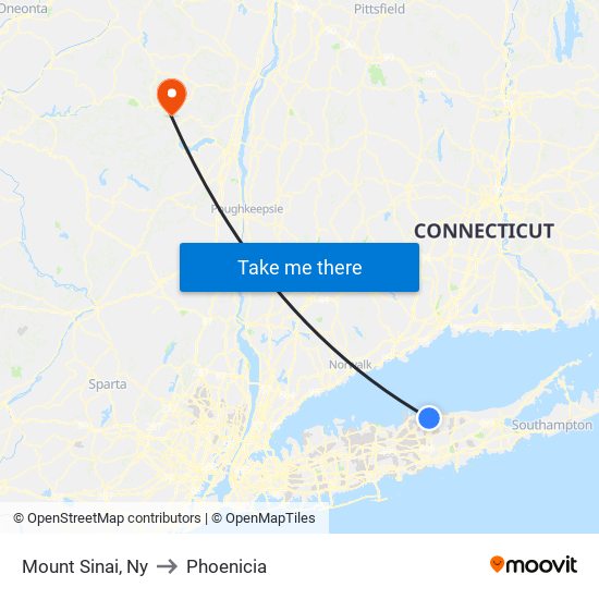 Mount Sinai, Ny to Phoenicia map