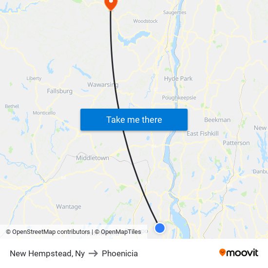 New Hempstead, Ny to Phoenicia map