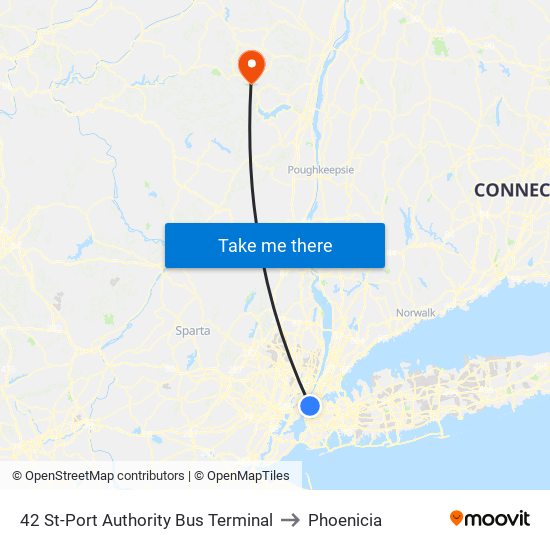 42 St-Port Authority Bus Terminal to Phoenicia map