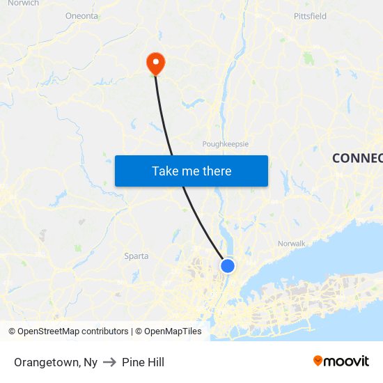 Orangetown, Ny to Pine Hill map