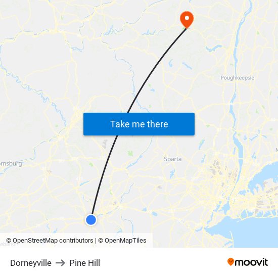 Dorneyville to Pine Hill map