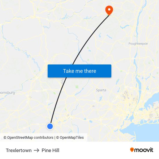 Trexlertown to Pine Hill map