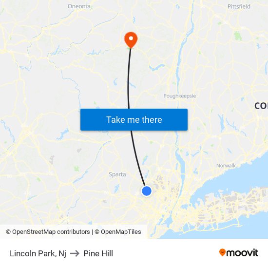 Lincoln Park, Nj to Pine Hill map