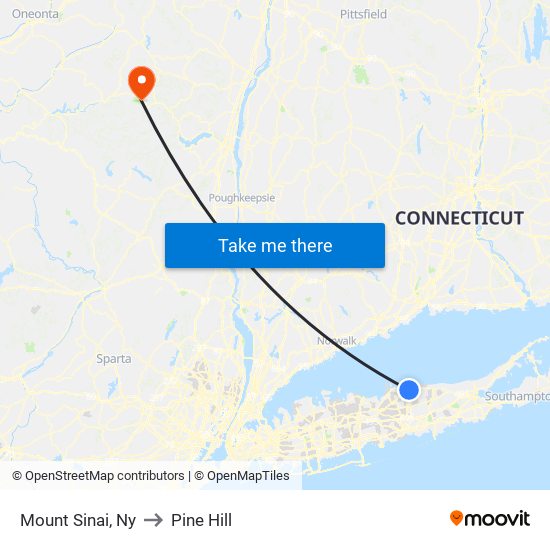 Mount Sinai, Ny to Pine Hill map