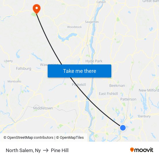 North Salem, Ny to Pine Hill map