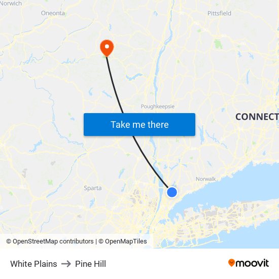 White Plains to Pine Hill map